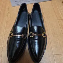 ブラックローファー ゴールド金具付き