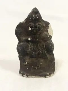 時代骨董 古い豆土人形 恵比寿像 8.5cm 無垢 煤けえびす 郷土玩具 縁起物