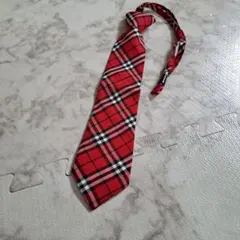 キッズ用 赤と黒のチェックネクタイ