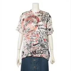 【希少】未使用級 BURBERRY グラフィティ シルク Tシャツ 総柄のサムネイル