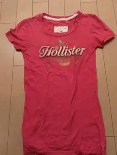 [美品]Hollister 半袖 Tシャツ ピンク ロゴプリントのサムネイル