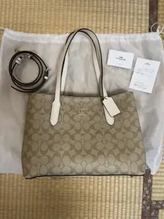 【美品】COACH コーチ シグネチャー トートバッグ ショルダーストラップ付き