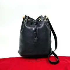 美品■グッチ ドローストリング ショルダーバッグ カーフレザー バケットバッグ