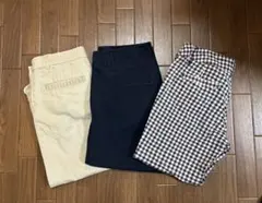 3本セット　クロップドパンツ　サブリナパンツ　ハーフパンツ　ギンガムS〜Ｍのサムネイル