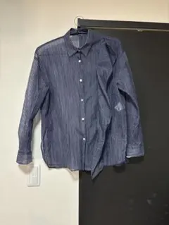 Lois CRAYON ロイスクレヨン ネイビー ストライプ 長袖シャツ