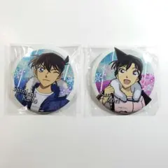 名探偵コナン シャイン キラキラ缶バッジ 工藤新一 毛利蘭