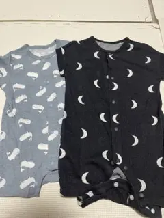 【新品】夏ロンパース 2枚セット クジラ 三日月柄のサムネイル