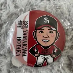 福岡ソフトバンクホークス 山川穂高 若鷹ガチャ缶バッジ＆ステッカー2枚セット