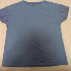 GU ACTIVE XL メッシュ袖 ブルー Tシャツ