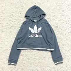 アディダス adidas プルオーバーパーカー L トレフォイルロゴ ショート丈