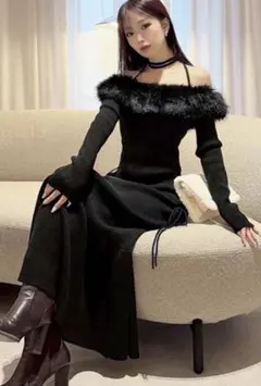 リゼクシー　オフショルニットワンピース