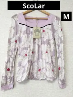 ❤️新品未使用❤️ScoLar スカラー 花柄 バルーン 長袖カットソーMピンクのサムネイル