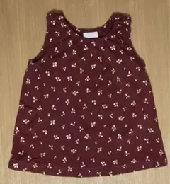 エルフィンドール ベビー服 80 ノースリーブ ワンピース チュニック ボルドー