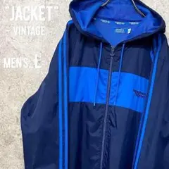 レア《アディダス》トレフォイル刺繍ロゴ ナイロンジャケット パーカー/メンズL