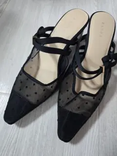RANDA シアーリボンミュールパンプス S 22.5cm～23cm