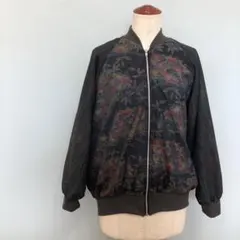 ◆着物リメイク♪大島お洒落ジャケット♪茶系♪◆～L◆  着物リメイク シンプル 茶系 大島のフード付きジャケット j L〜j LLサイズ