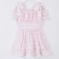 evelyn 肩リボンオフショルミニワンピース ピンク 最終値下】evelyn 肩リボンオフショルミニワンピース オフホワイト