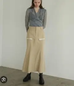 CLANE DOUBLE LAYRED SKIRT size1 ベージュ　ロングのサムネイル