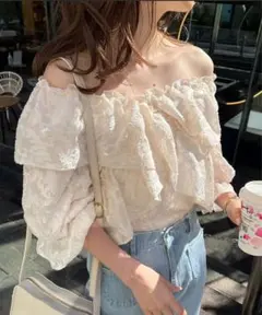 【NICE CLAUP】2Wayオフショルブラウス