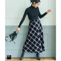 チェック柄 フレアスカート M