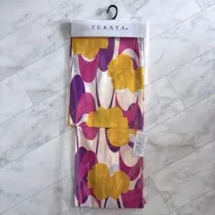 【新品】浴衣 単品 しつけ糸付き 綿100% イエロー パープルのサムネイル