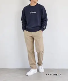 KANGOL クルーネック スウェット ネイビー ロゴ コットン100%