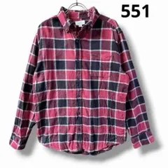 【00s】Croft&Barrow ブロックチェックBDシャツ M 赤 アメカジ