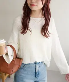 【美品】discoat ディスコート　シアーニット透け感トップスゆったり春コーデ