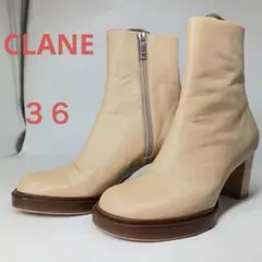 日本製 CLANE EDGE ROUND SHORT BOOTS 36 ベージュのサムネイル