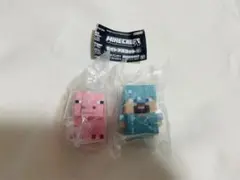 【未開封】マイクラ カプセルトイ ライトマスコット3 ブタ・スティーブセット