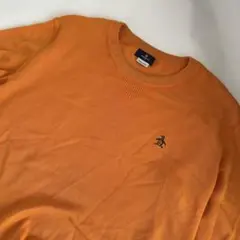 Munsingwear オレンジ ニットセーター ロゴ刺繍 秋冬 カジュアル