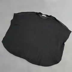 americanholic 黒シャツ　袖口ゴム　体型カバーゆったり一枚で着れる