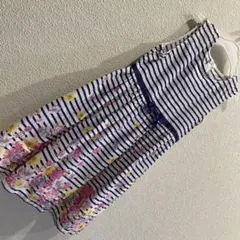 ストライプ花柄ノースリーブワンピース　130cm