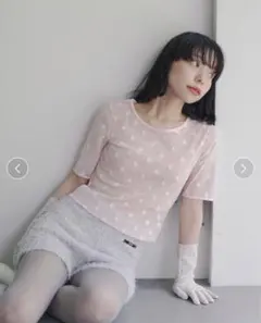 CRANK SEOUL 花柄リブ半袖Tシャツ パンツ セットアップ - メルカリ