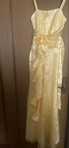 イエロースパンコールロングドレス