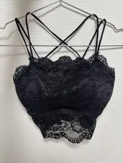 SENNE ma凛さん着用 ブラック カップ付きレースキャミソール フリーサイズ