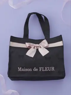 Maison de FLEUR リボンジャカードスクエアトートバッグ