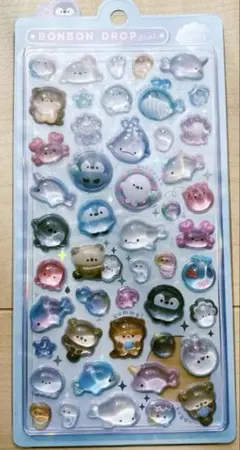 【限定】ボンボンドロップシール　アクアキューティーズ　水族館限定