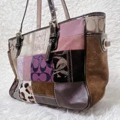 COACH Patchwork Tote Signature Leopard