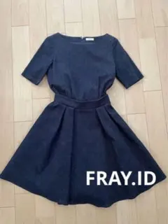 フレイアイディー　半袖　ワンピース　デニムワンピース　ひざ丈ワンピース　デニム
