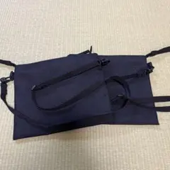 美品　無印　ポーチとしても使える撥水サコッシュ　ブラック2個セット