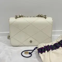 TORY BURCH ショルダーバッグ クラッチバッグ レザー 白　袋付き
