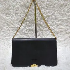 DIOR ヴィンテージ レザー チェーン ショルダーバッグ ブラック ロゴ