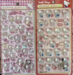 【セット】ボンボンドロップシール　サンリオ　ハローキティ　ピンク　赤