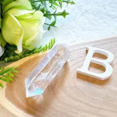 Bレア高透明度虹ありファントムクォーツ浄化天然水晶ダブルポイント両剣六角柱