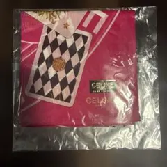 ①CELINE ピンク ハンカチ トランプデザイン　トランプ