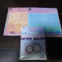 プリキュア 一番くじ G賞 ハンドタオル、I賞ステーショナリー