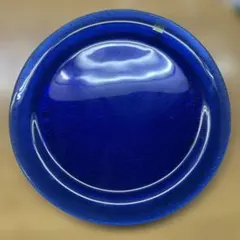 レトロ ガラス 大型 トレー 皿 飾皿 ブルー 藍 盛皿 ビンテージ - メルカリ
