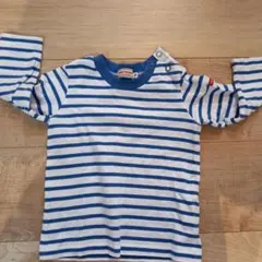 ミキハウス 青白ストライプ 長袖Tシャツ
