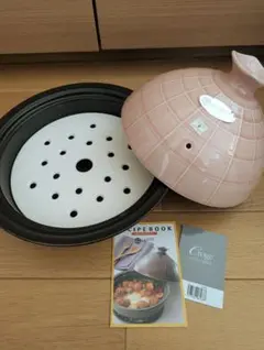 Aito 陶器　レジン鍋　スチーム鍋　レシピ本付き（新品未使用）のサムネイル